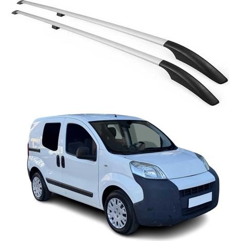 OMAC Barres de Toit longitudinales Compatible avec Citroen Nemo 2008-2016 Aluminium Noir (1/5)