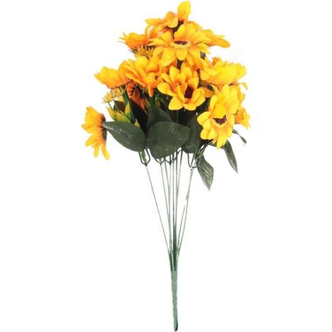 Bouquet de 18 tournesols avec accessoires, 42 cm, jaune (1/3)