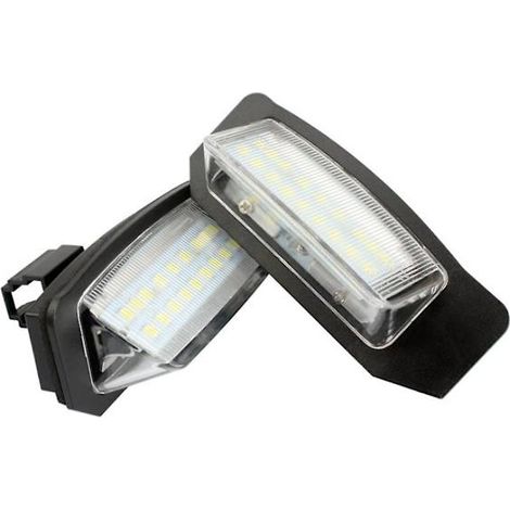 Zwei schwarze [dB] LED-Kennzeichenleuchten, passend für Mitsubishi Outlander 2/3, Lancer, Eclipse 3/4, Cross, Galant, Xpander und i-MiEV. (1/4)