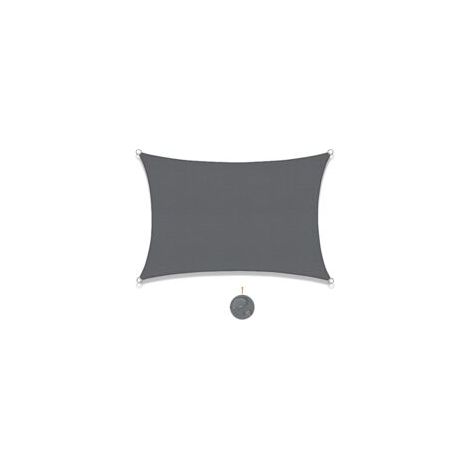 Voile d'ombrage rectangulaire 2.5x3m imperméable en polyester – Protection UV 95% – Installation facile avec anneaux en D (1/5)