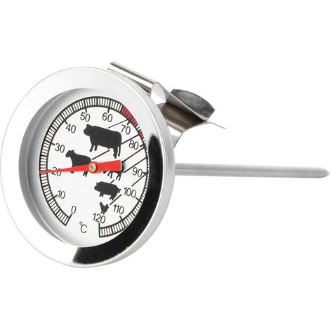 TOPBATHY Thermomètre pour Barbecue Métallique Étanche Blanc (1/5)