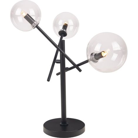 Lampada da tavolo glamour nera 3 sfere vetro Maxlight (1/3)