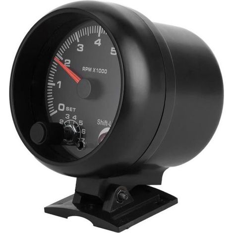 Tbest jauge de tachymètre 3.75in 12V voiture tachymètre 0-8000 tr / min pointeur Tacho jauge mètre avec lumière de changement de (1/4)