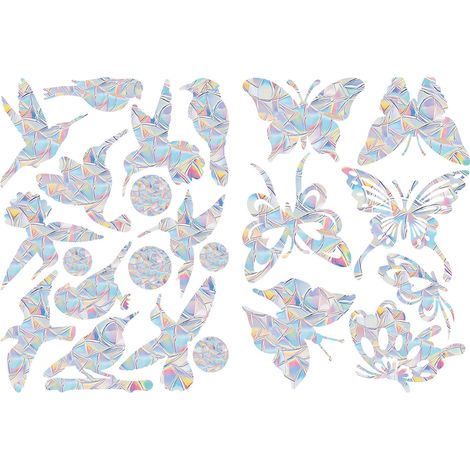 Autocollants pour fenêtres empêchant les oiseaux de se cogner contre les vitres - Attrape-soleil - Oiseau, Papillon, Plume (1/5)