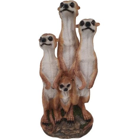 Dekofigur Erdmännchen Familie 50,5 x 23 cm braun Dekofigur