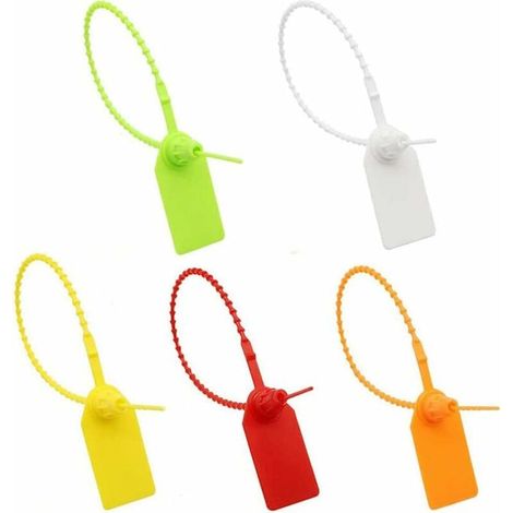 100 etiquetas de plástico para bridas de cables, etiquetas para cables, bridas de plástico, bridas para ropa, zapatos, bolsos, logística y transporte. (1/4)