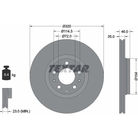 Lot de 2 Disques de frein Textar 92166300 MAZDA G31Y3325XA G31Y3325XB GP9Y3325X