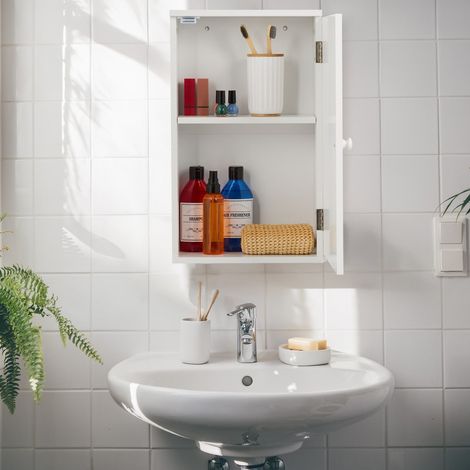 Wall-Mounted Bathroom Cabinet with Adjustable Shelf (1/5)