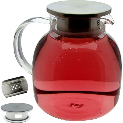Carafe en verre pour eau, jus, thé, café, boissons chaudes 1,2 L (1/5)