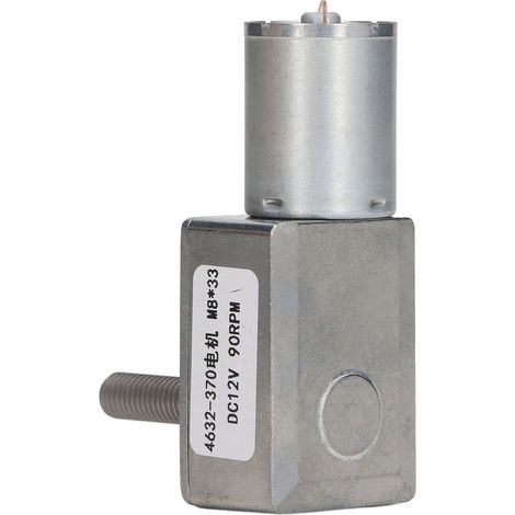 Moteur à réduction CC 4632-370 90 tr/min M8 x 33 mm Faible bruit Haute précision Engrenage à vis sans fin CC 12 V