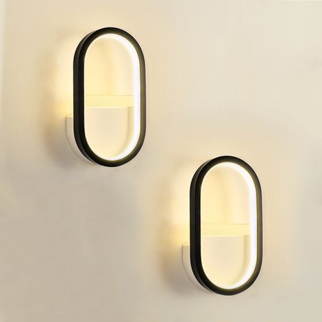 Heilmetz LED-Wandleuchte Innen Modern 15W LED Wandlampe Kaltweißes/Neutrales/Warmweißes für Wohnzimmer Schlafzimmer Treppenhaus Flur Schwarz,2 Stück (1/5)