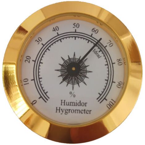 Hygromètre rond numérique d'humidité de violon et de cigares pour le soin d'instruments(doré,50mm) (1/5)