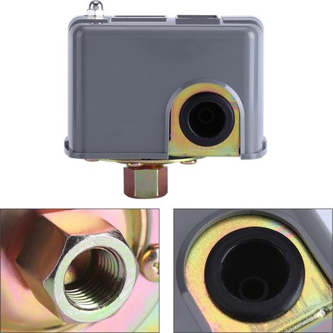 Wasserpumpen-Druckschalter mit zweipoliger Feder, Metall und Kunststoff, ZG1/4", Spannung 110 V/230 V, IP20 (1/5)