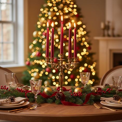 Set da 4 candele rosse e lunghe per decorazioni natalizie, altezza 30 cm (1/4)