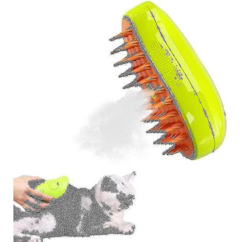 Brosse vapeur pour chat, brosse vapeur 3 en 1 pour chat, meilleure brosse vapeur autonettoyante pour chat avec massage, brosse vapeur multifonctionnelle pour démêler les poils. (1/5)