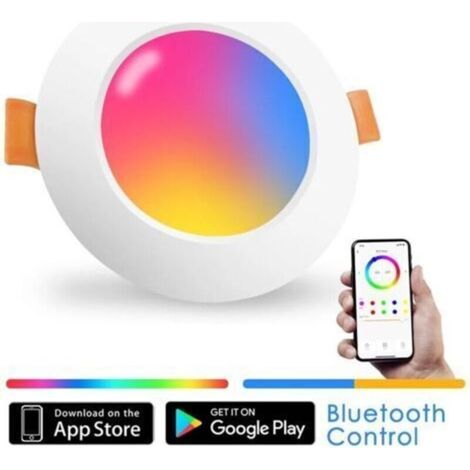 Spot lumineux LED coloré encastrable pour le plafond, éclairage d'intérieur intelligent et rond, rvb, lumière à intensité réglable