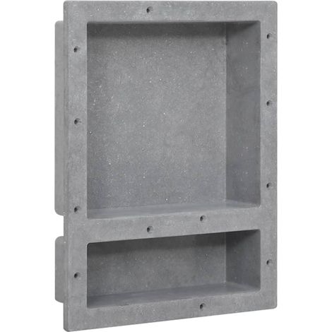 Niche de douche avec 2 compartiments Gris mat 41x51x10 cm vidaXL