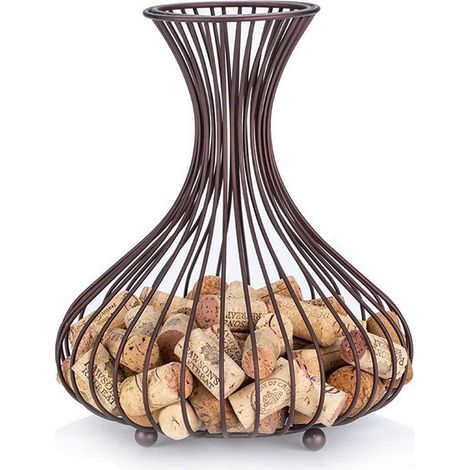 Support À Bouchons En Métal - Contenant Libre-Pose Pour Bouchons De Vin - Design Rustique - Capacité Élevée - 1 Pièce (1/5)