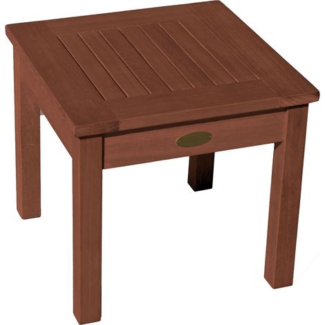Eukalyptus Holz Beistelltisch 40 cm - dunkelbraun - Garten Blumen Tisch Massiv