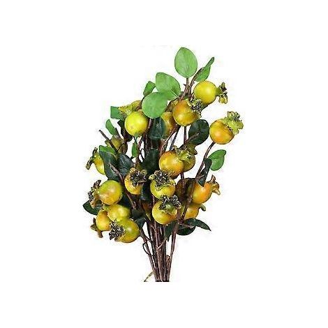 Set of 6 artificial rosehip berries, imitation pomegranate, fruit bouquet, floral accessories (green) (1/2)