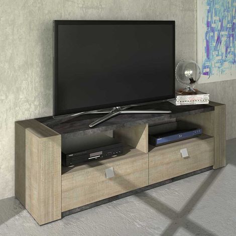 Meuble tv Iris 155cm - gris béton (1/5)