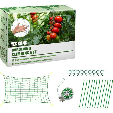 Filet de treillis vert pour plantes grimpantes, vigne, luffa, tomate, fruit de la passion, raisin, jardinage, 1,8 x 5 m (1/5)