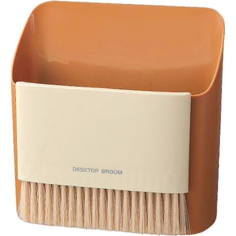 Mini pelle et balayette, mini balai de nettoyage, pelle et balai à main, balai fouet pour enfants, idéal pour le nettoyage du bureau, de la maison et de la voiture.-Orange