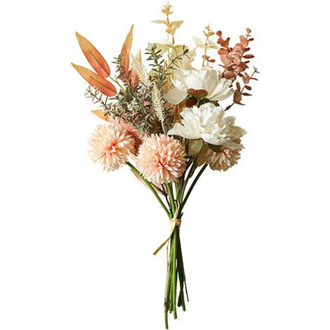 Fleurs artificielles en soie pour décoration de la maison et de mariage, centre de table à manger, plantes artificielles, arrangement de fleurs de pêche, fleurs en soie pour décoration de pissenlit (1/5)