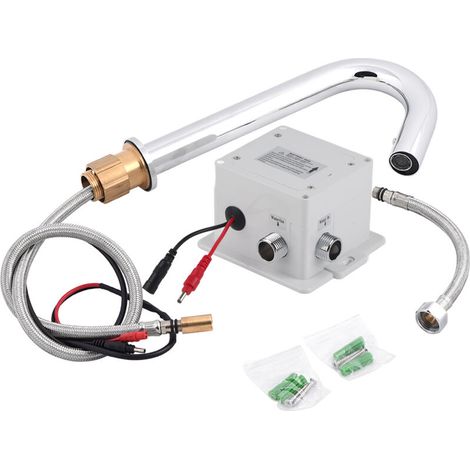 Robinet Automatique Sans Contact avec Capteur, Mitigeur Économiseur d'Eau pour Salle de Bain et Cuisine, Kit Complet avec Accessoires d'Installation