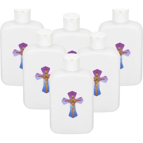 Lot de 6 bouteilles d'eau bénite vides, contenants pour eau bénite catholiques et chrétiennes, rechargeables pour les fêtes-12x6cm (1/4)