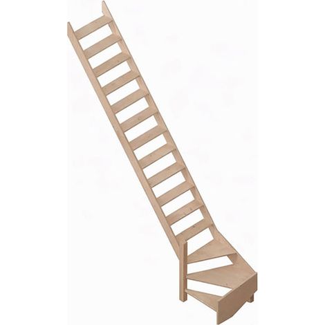 Scala in legno a 15 gradini - Altezza da superare 3,20 m - Larghezza 0,68 m - COTTAGEJ-LG-320-SR