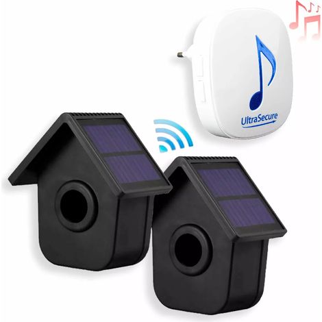 Alerte de passage 600m sans fil - 2 détecteurs de mouvements autonomes (solaires) + carillon R (DA600+) (1/5)