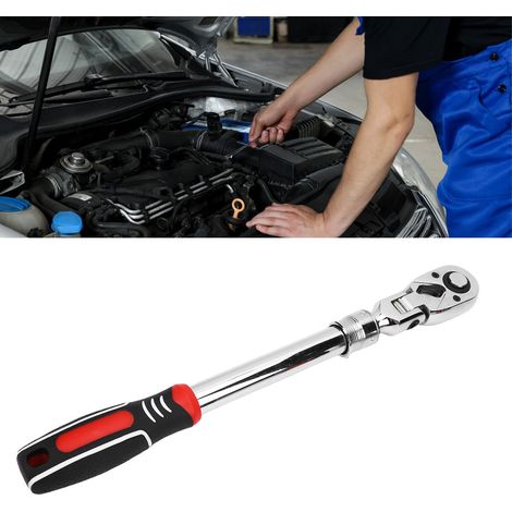 Clé à cliquet 1/2 po 72 dents avec poignée extensible et rotation réglable à 180° (sens horaire/antihoraire) pour espaces restreints (1/5)