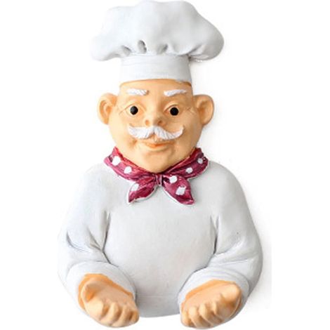 Mignon Résine Chef Adhésif Utilitaire Mur Crochet Rack Collant Câble Plug Décoratif Rack De Stockage Ensemble Main Titulaire (1/2)