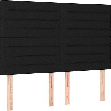 Maison Exclusive - Cabecero de cama de tela negro 144x5x118/128 c (1/5)