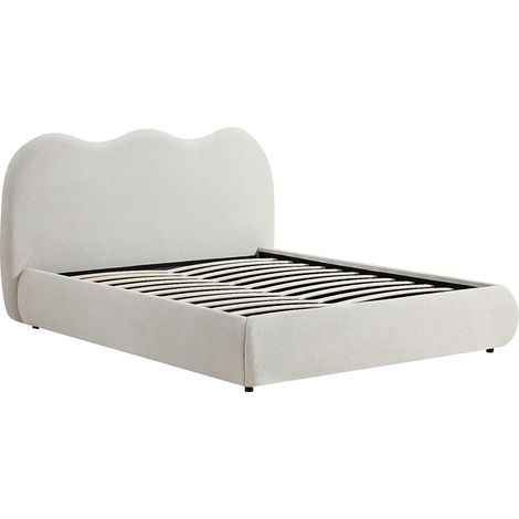 Letto contenitore 180 x 200 cm Tessuto testurizzato Beige – OBALESA (1/5)