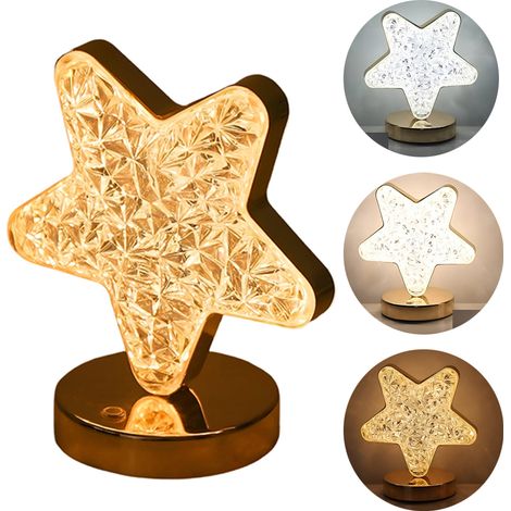 Veilleuse LED cristal, lampe de table en forme d'étoile (1/5)