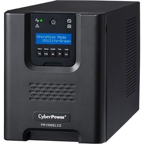 UPS line-interactive CyberPower PR1500ELCD 1500VA 1350W onda sinusoidal pura LCD torre negra 8 tomas de corriente USB (1/3)