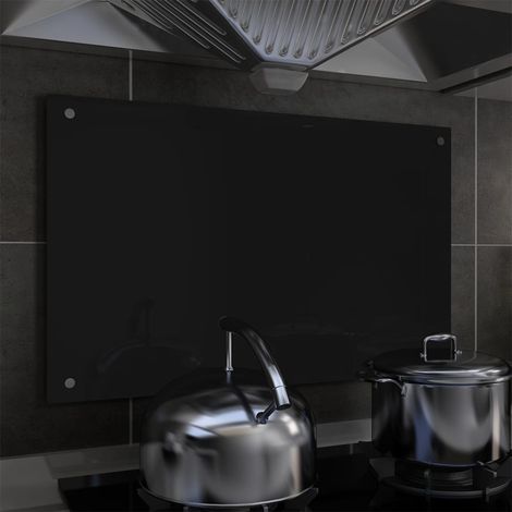 FIMEI Dosseret de cuisine Noir 80 x 50 cm Verre trempé (1/5)