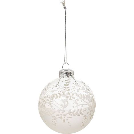 Vetro bdn 80mm fiori bch bl - Feeric lights & christmas