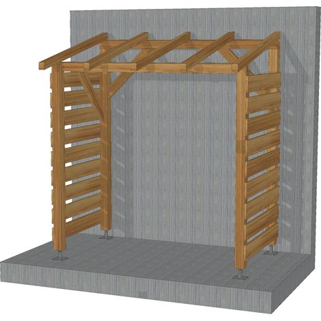 Module Kit Bûches 2m - Non-couvert - Sans fond - Cl3 Marron (1/4)