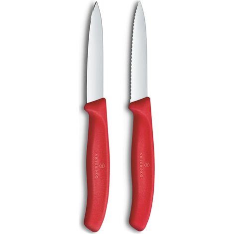 Lot de 2 Couteaux à Légumes et Tomates, Rouge (1/2)