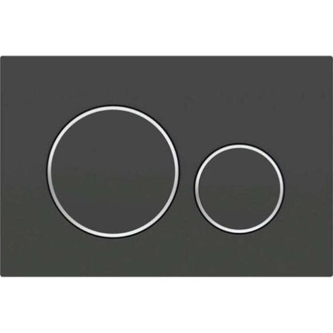 Placca di comando per WC a doppio scarico Sigma20: laccata nera opaca, rivestimento facile da pulire, cromatura lucida (115.882.14.1)