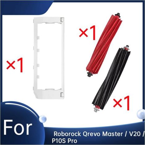 Couvercle De Brosse Principale - Pour Roborock Qrevo Master V20 P10S Pro - Compatible Avec Aspirateur Robot - 1 Pièce Couvercle + 1 Paire De Brosses (1/5)