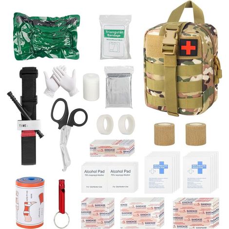 Tactique Sac de Secours, 54PCS Tactique Militaire Traumatisme Trousse de Premiers soins, Trousse Tactique Vide, Trousse Kit de Premiers, Trousse de Secours Militaire pour Maison Camping Chasse (1/5)
