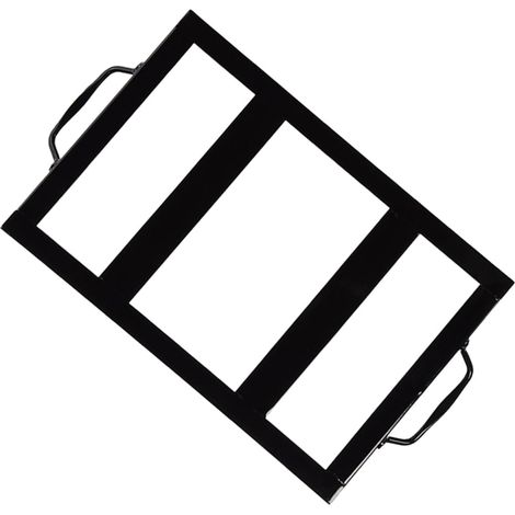 Support en métal émaillé pour plaque à sel, idéal pour rôtir un churrasco. Robuste et stable. (1/5)