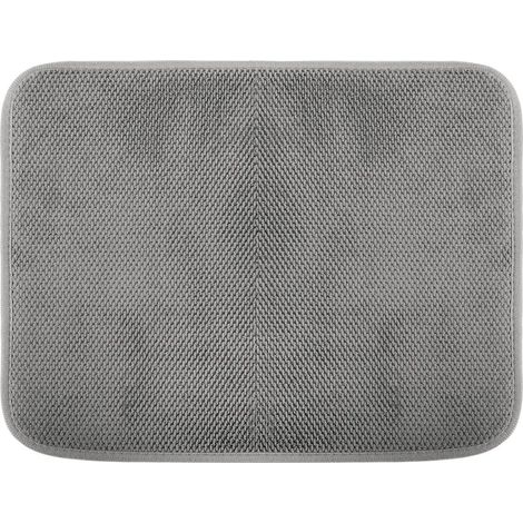 Tapis absorbant en microfibre 38 × 50 cm – Gris, ultra-absorbant et séchage rapide, lavable en machine, idéal pour la cuisine (1/5)