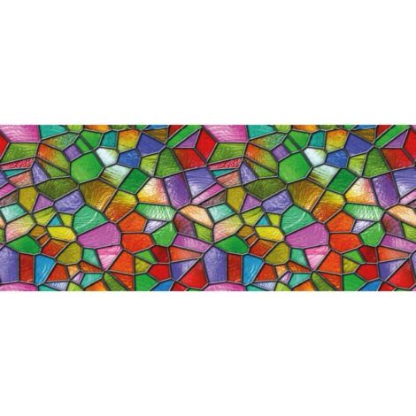Fensterfolie Sichtschutz – Buntglas – Selbstklebende Folie für Fenster und Duschtür – 58 x 120 cm (1/5)
