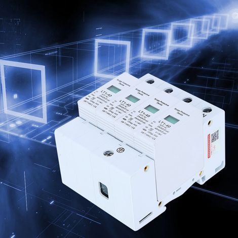 4P LT1‐40 Überspannungsschutzmodul 40 kA, Schutzmodul für Haushaltsgeräte, Niederspannungsableiter, Weiß (1/5)