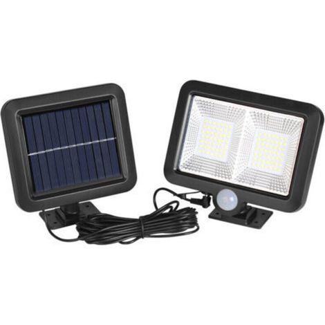 Lampe solaire extérieure avec détecteur de mouvement – Étanche IP65 – Angle d'éclairage 120° – Câble de 5m pour installation flexible (1/5)